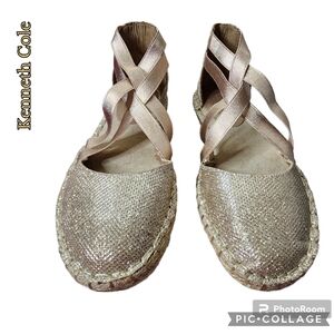Kenneth Cole Reaction 'How to Dance' flats copper rose gold espadrilles Sz 8
